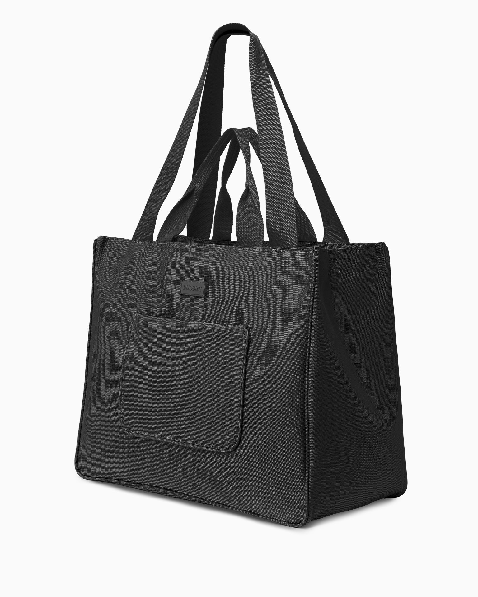 Torba z kieszeniami materiałowa czarna