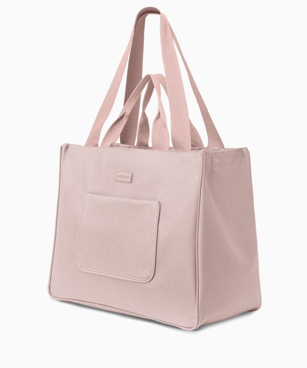 Torba z kieszeniami materiałowa różowa