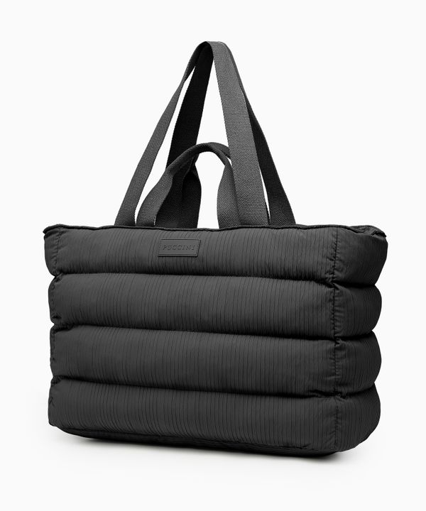 Torba miejska pikowana z kieszenią na laptopa 15,6 cali czarna