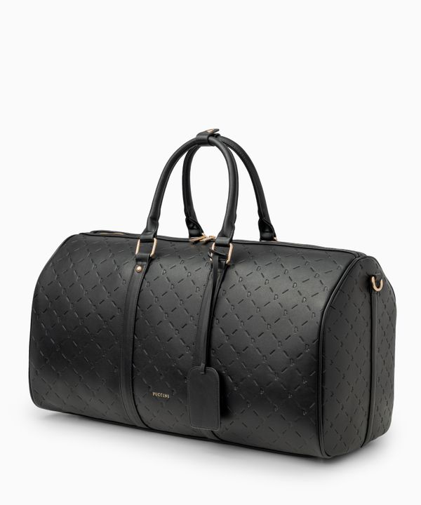 Torba podróżna ze skóry ekologicznej monogram czarna