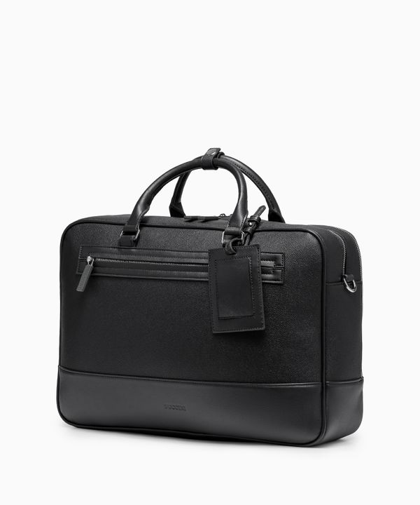Torba na laptopa 17 cali ze skóry ekologicznej elegancka czarna