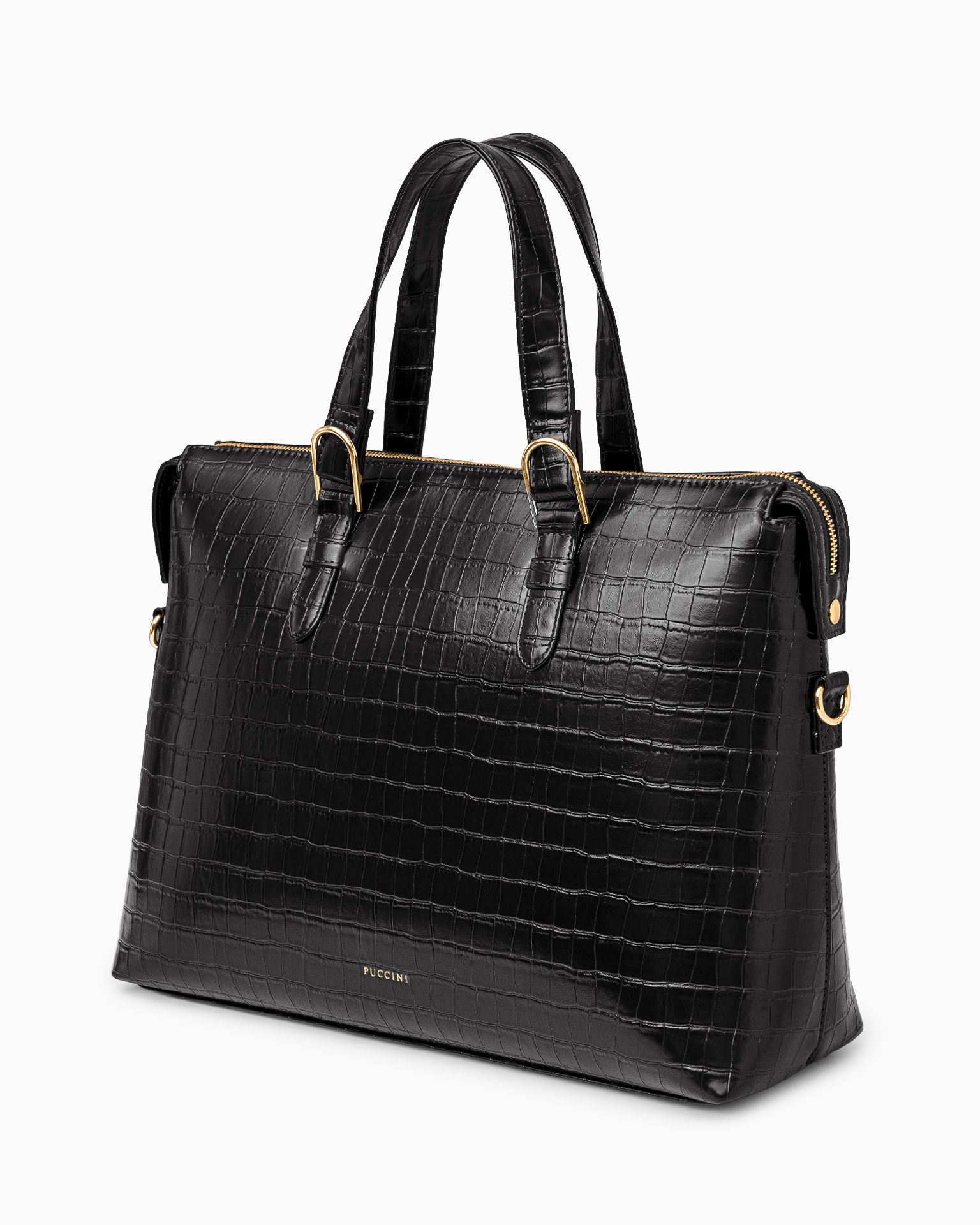 Torba na laptopa 15,6 cali damska czarna crocco