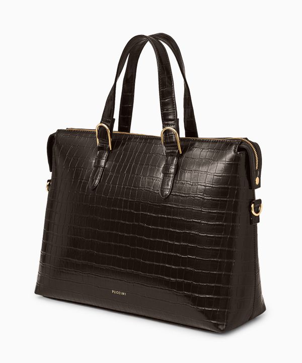 Torba na laptopa 15,6 cali damska brązowa crocco