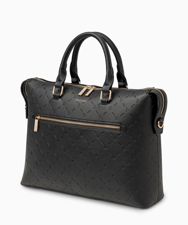 Torba na laptopa 15'6 cali ze skóry ekologicznej czarna