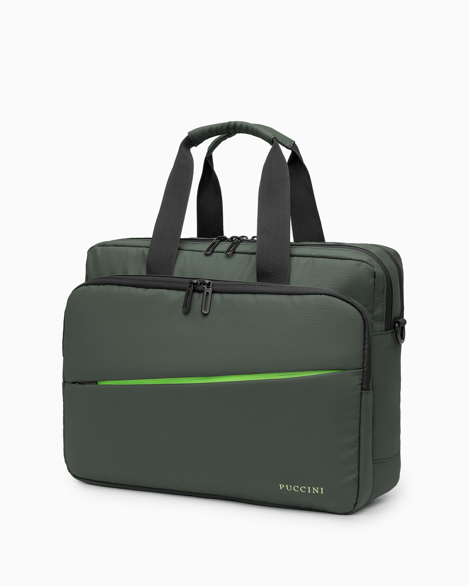 Torba na laptopa 15,6 cali z kieszeniami zielona