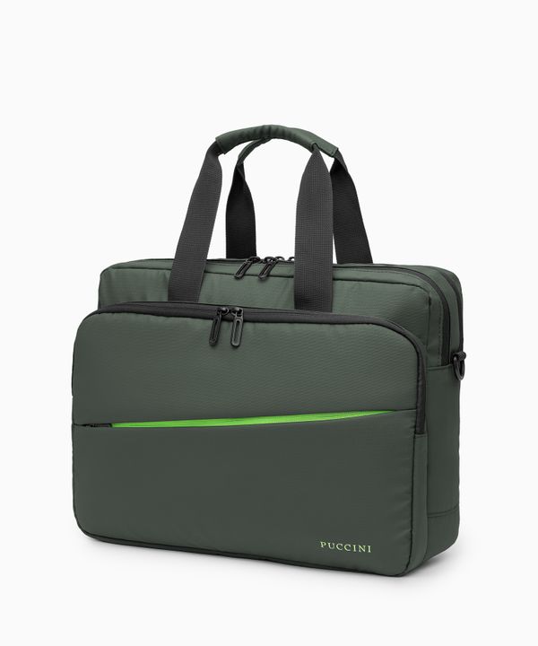 Torba na laptopa 15,6 cali z kieszeniami zielona