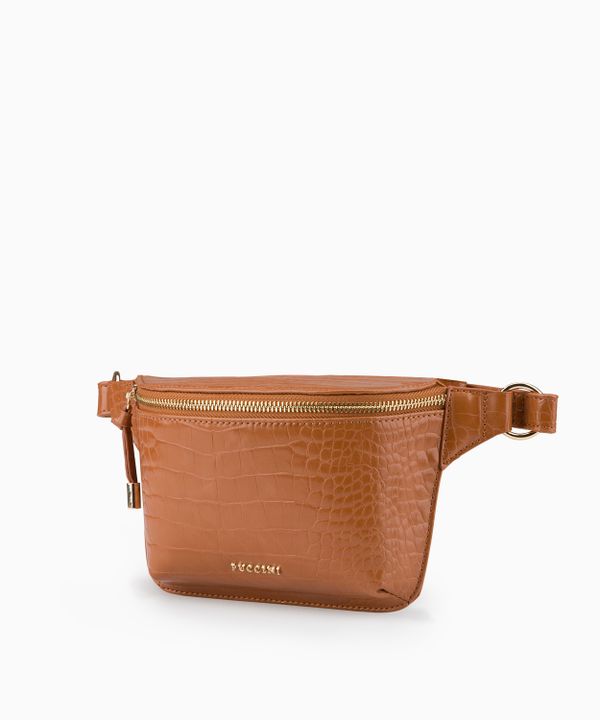 Nerka damska na pasku ze skóry ekologicznej brązowa