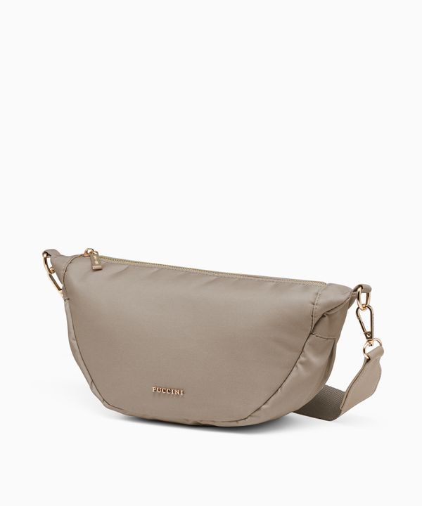 Miękka torebka półksiężyc brązowa