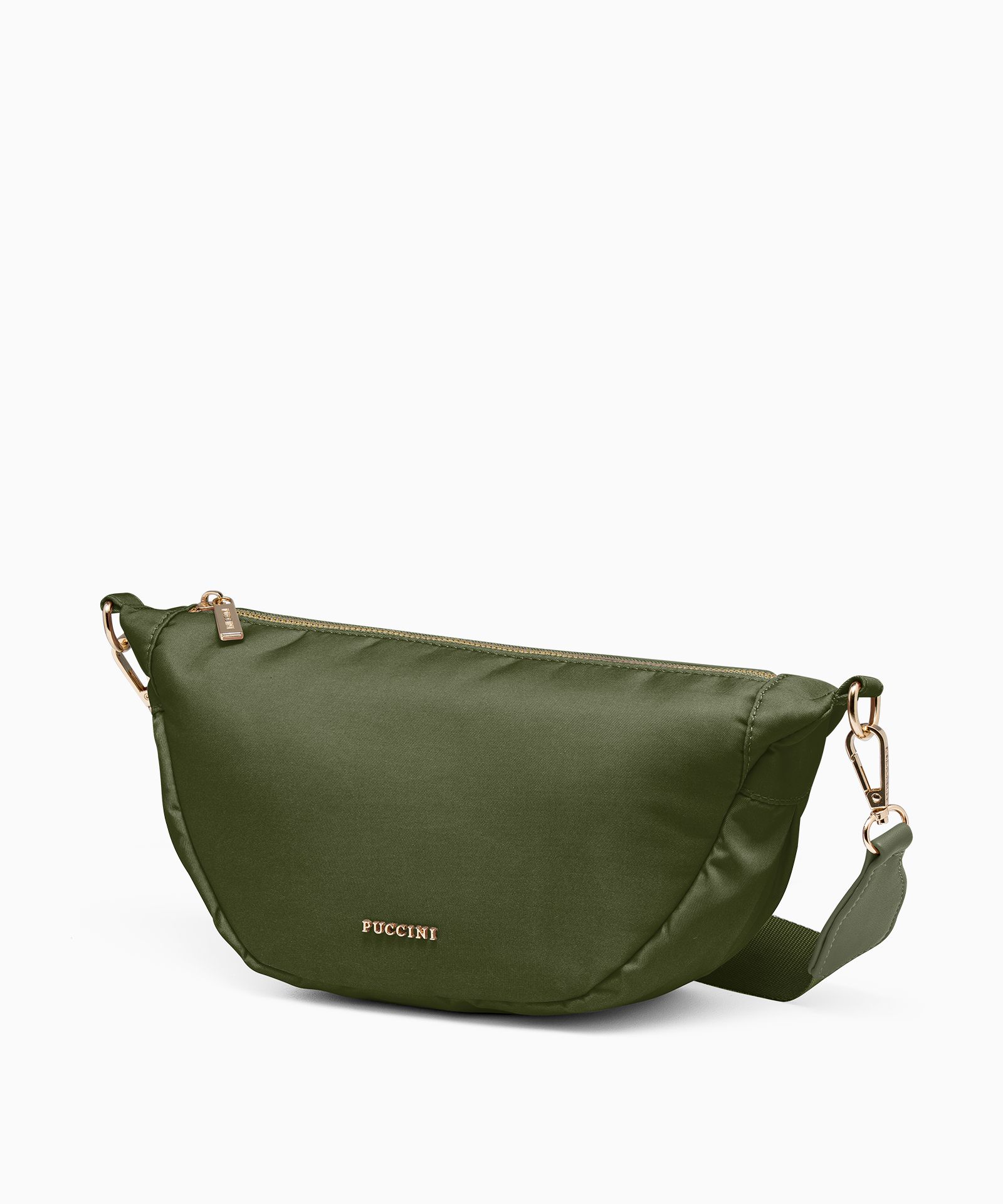 Miękka torebka półksiężyc zielona