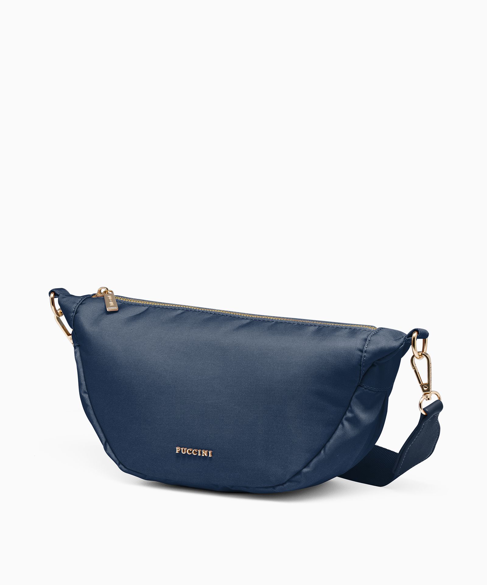 Miękka torebka półksiężyc granatowa