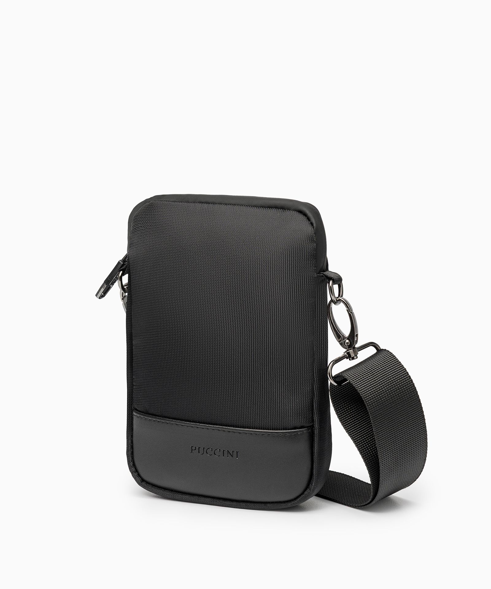 Torba męska materiałowa na regulowanym pasku czarna