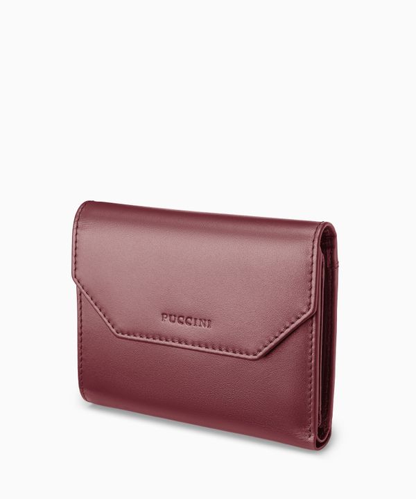 Portfel damski skórzany średni bordowy