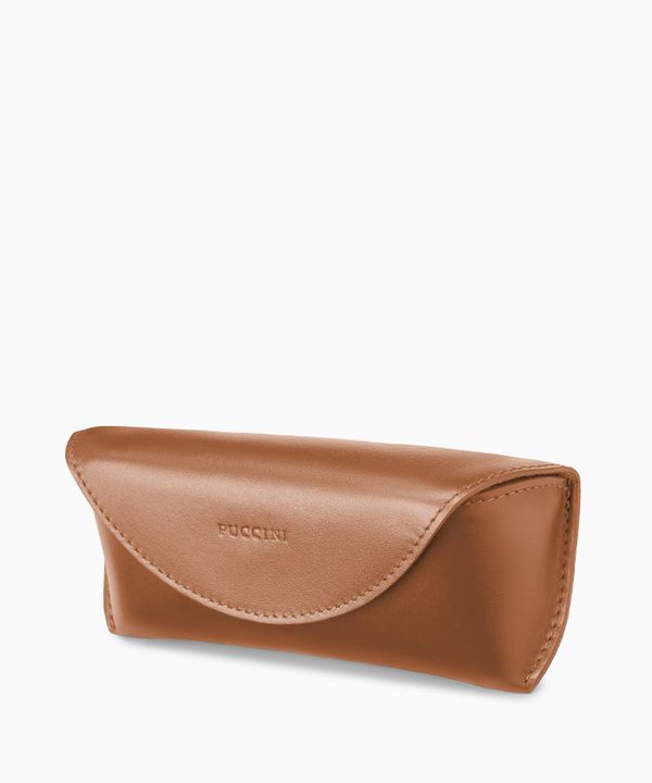 Etui na okulary skórzane brązowe