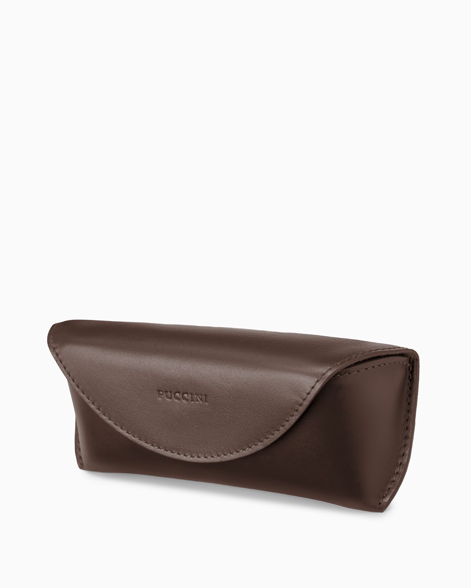 Etui na okulary skórzane ciemnobrązowe