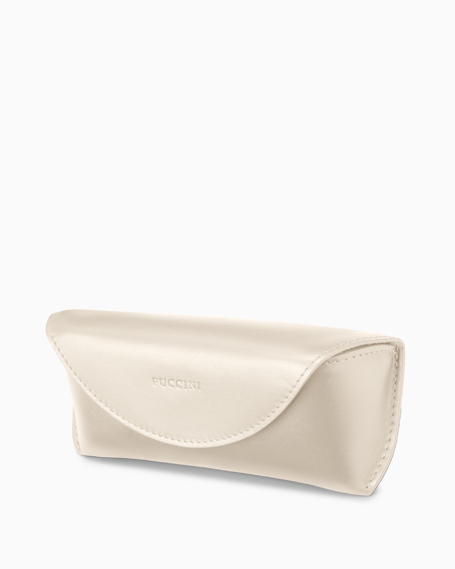 Etui na okulary skórzane beżowe