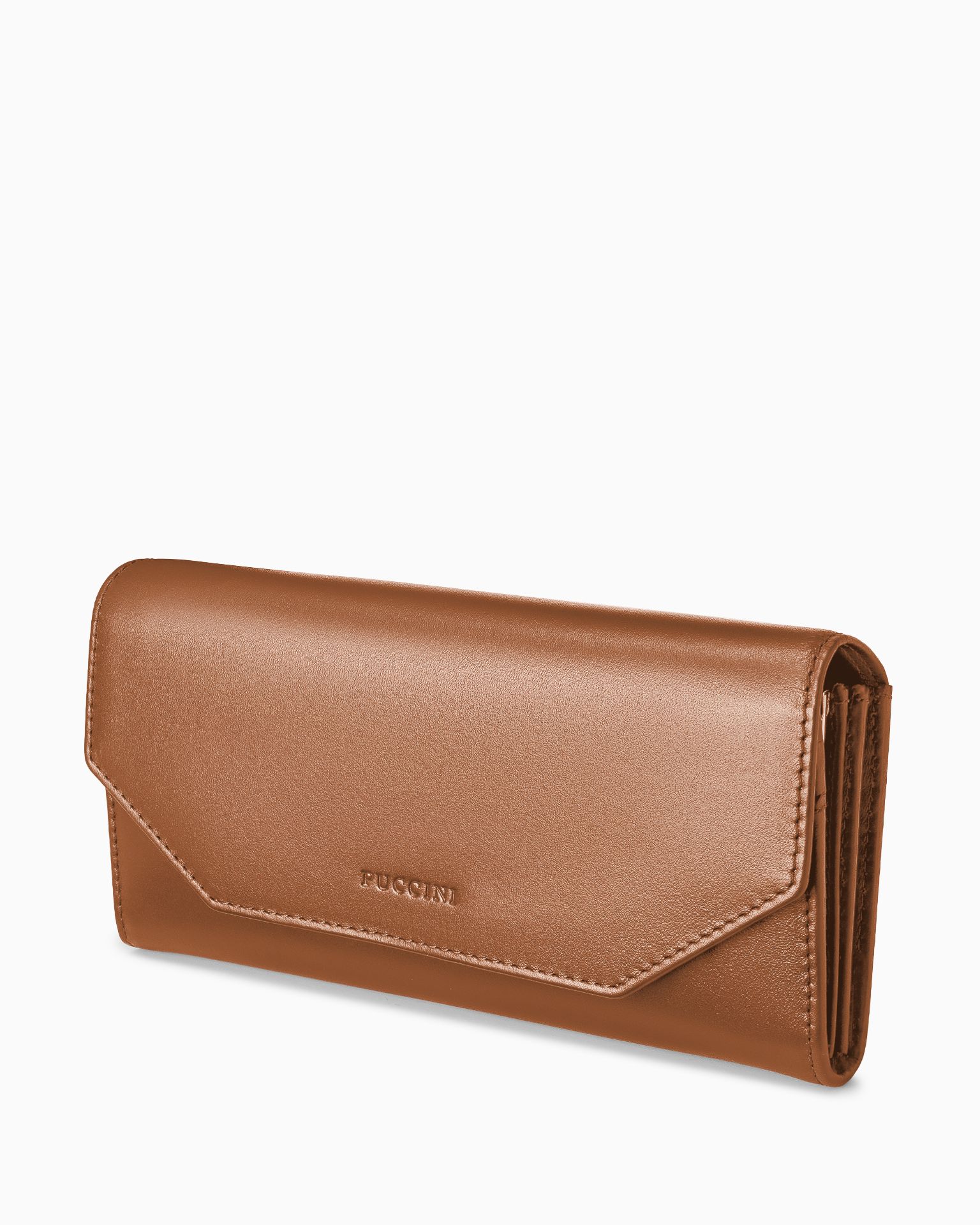 Portfel damski skórzany duży brązowy