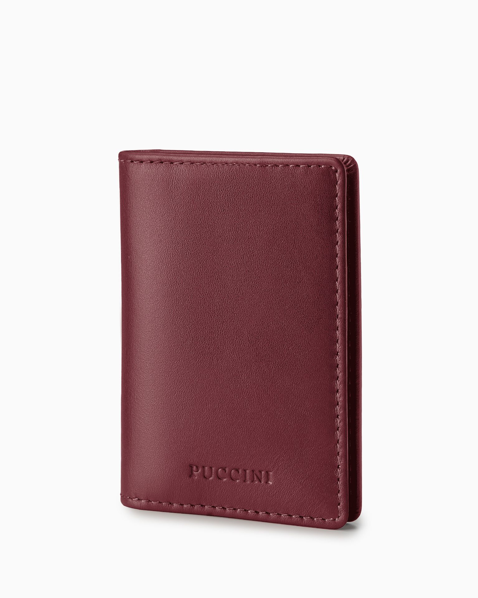 Etui na karty ze skóry naturalnej bordowe