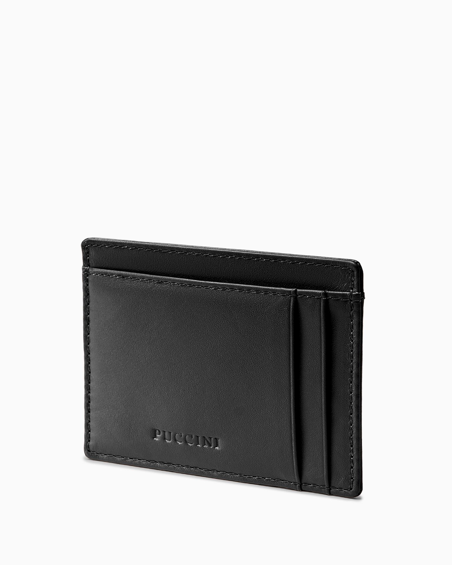 Etui na karty skórzane małe czarne