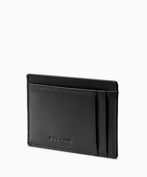 Etui na karty skórzane małe czarne