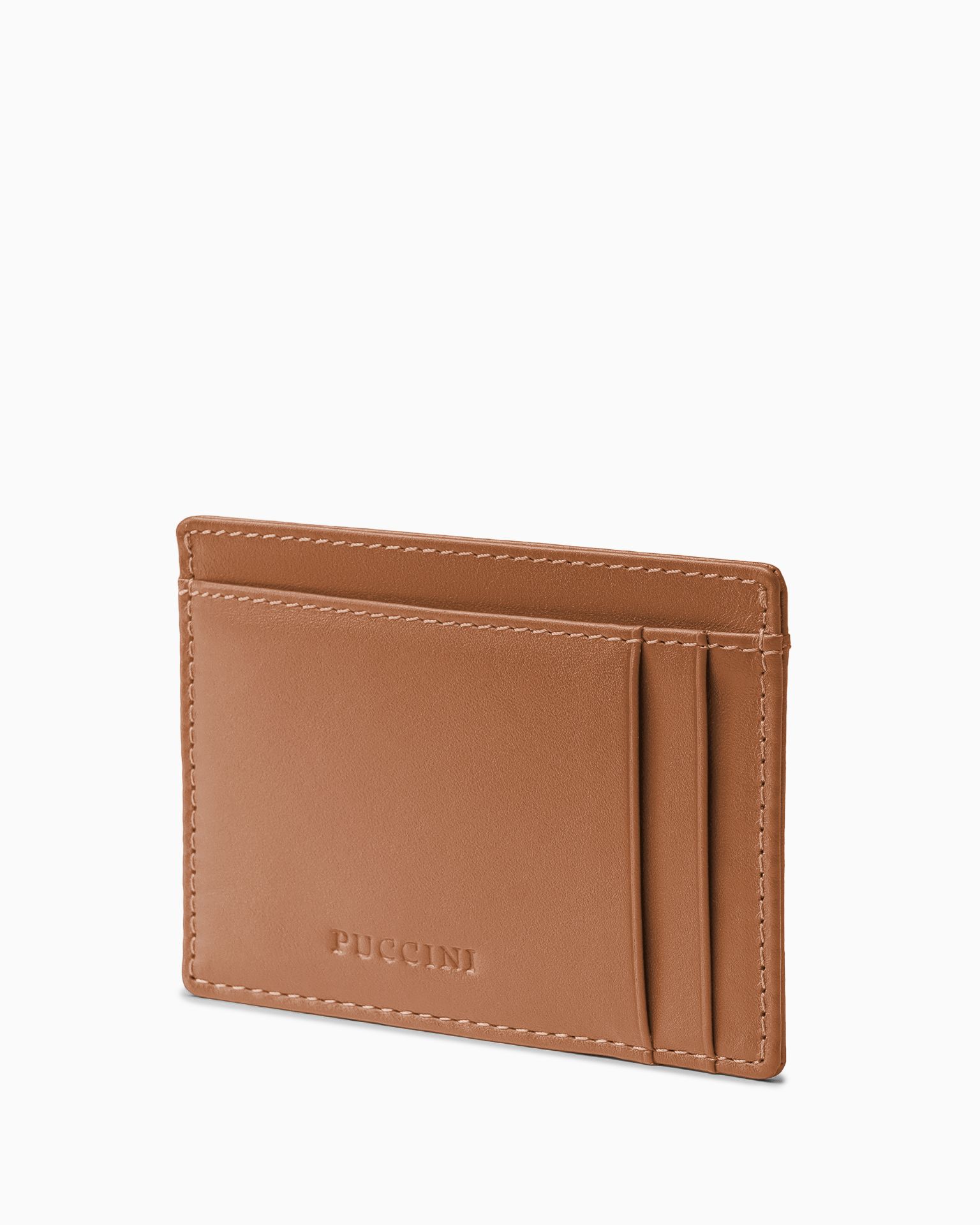 Etui na karty skórzane małe brązowe