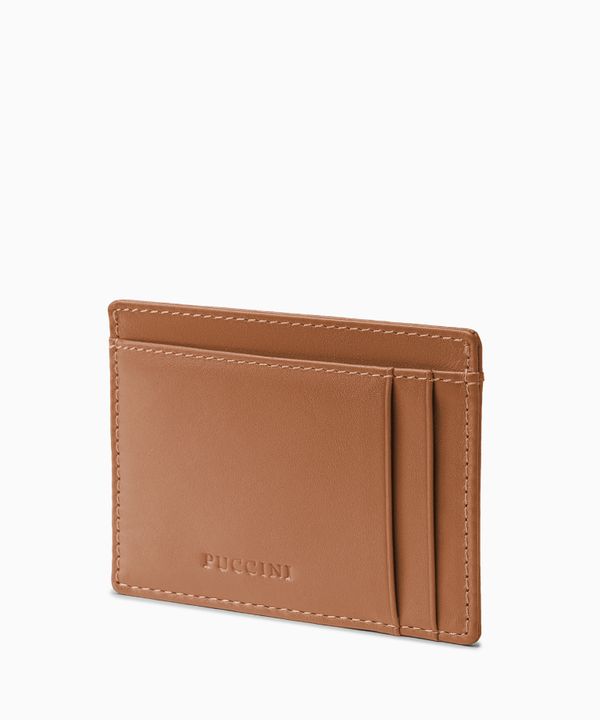 Etui na karty skórzane małe brązowe