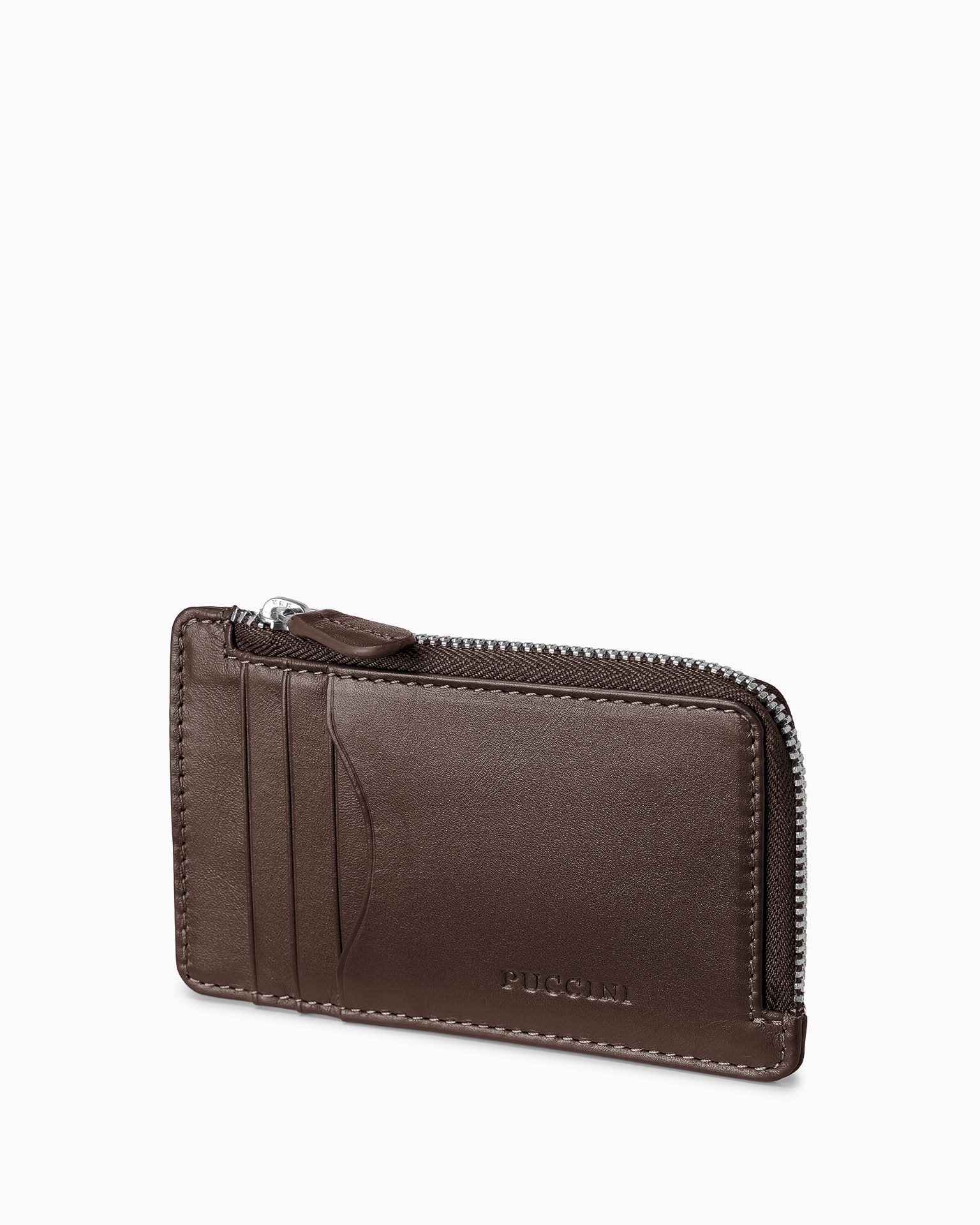 Etui na karty skórzane ciemnobrązowe