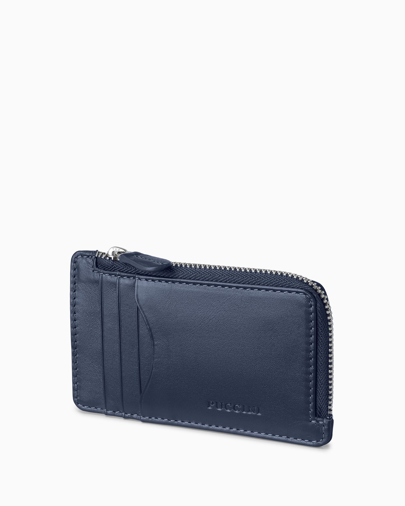 Etui na karty skórzane granatowe