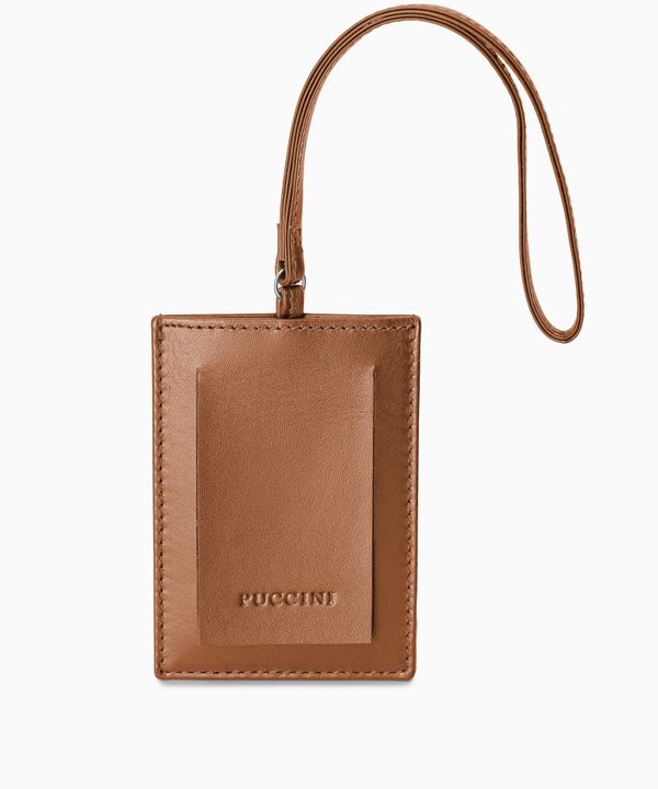 Identyfikator do bagażu skórzany brązowy