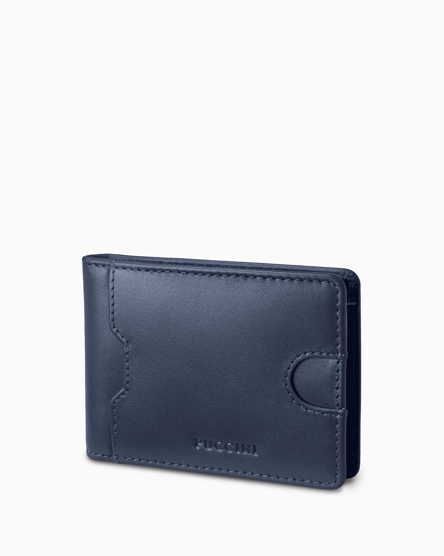 Portfel męski skórzany mały granatowy