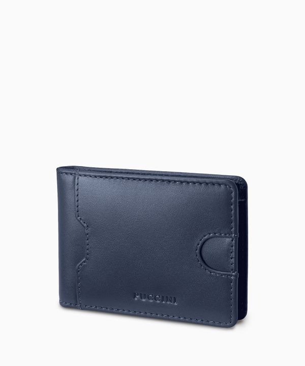 Portfel męski skórzany mały granatowy