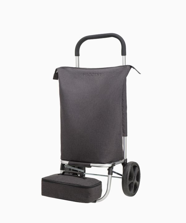 Wózek na zakupy czarny z pojemnikiem termoizolacyjnym