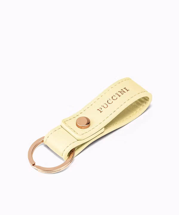 Skórzany brelok do kluczy żółty