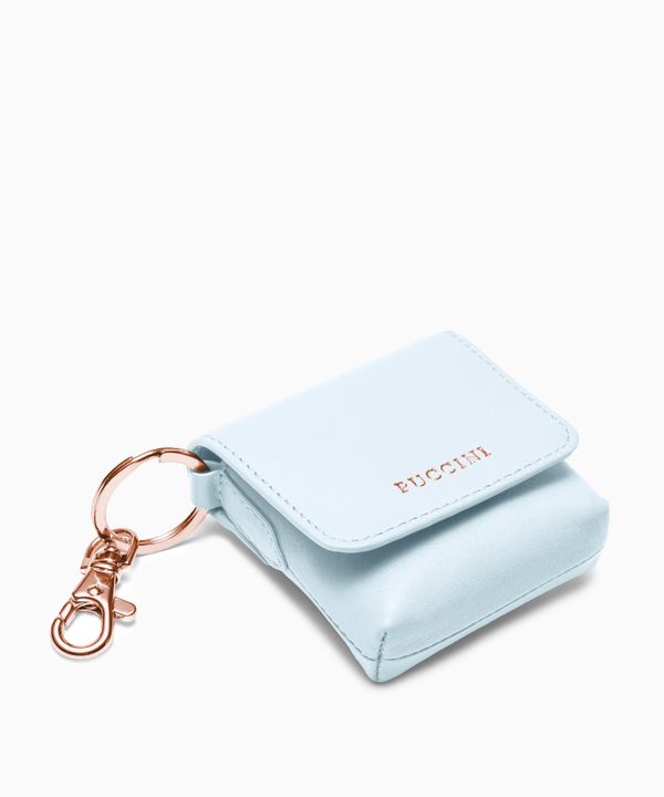 Etui na słuchawki ze skóry naturalnej niebieskie