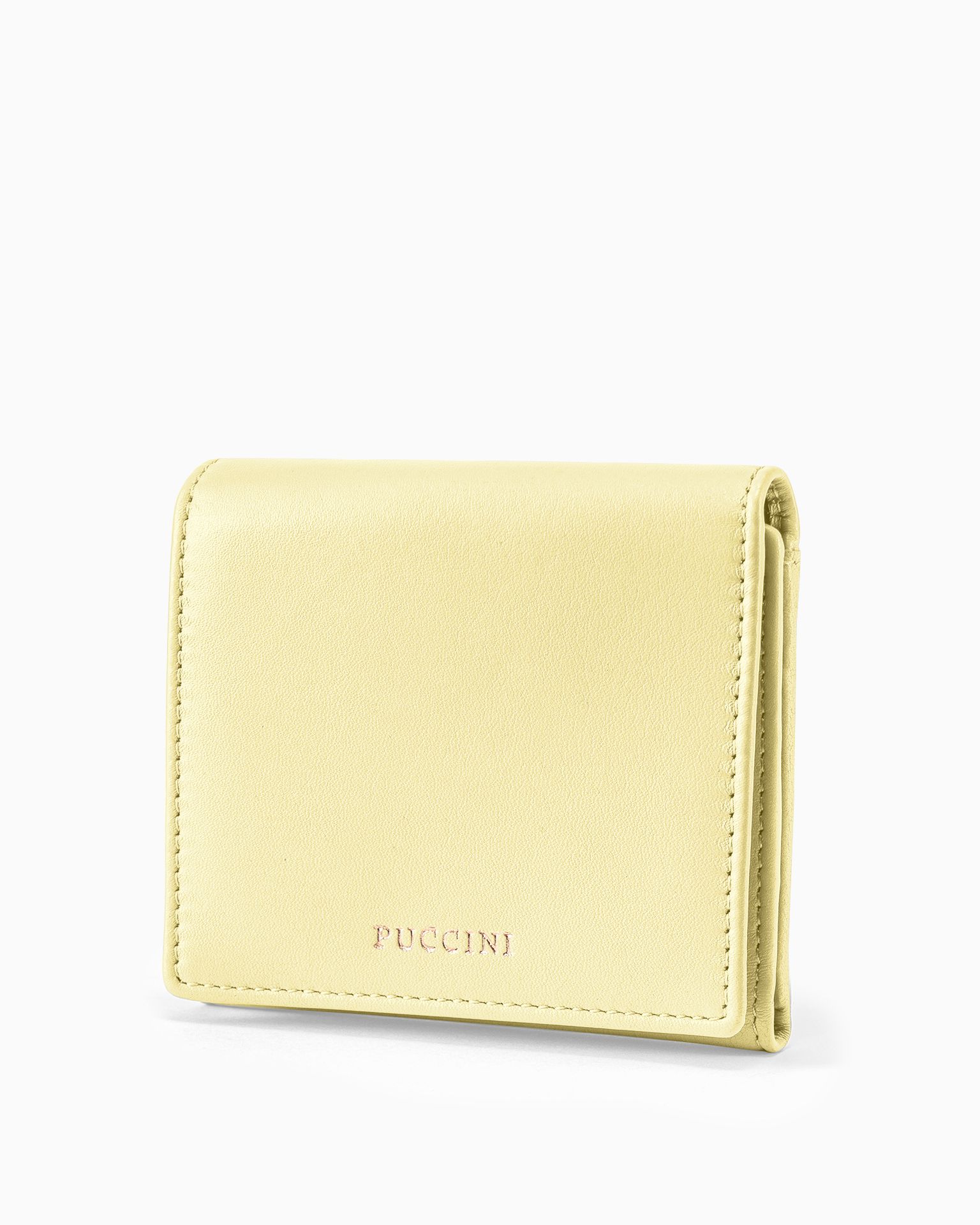 Mały damski portfel skórzany żółty