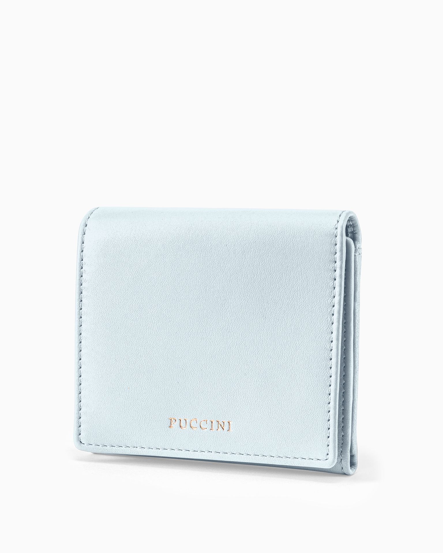 Mały damski portfel skórzany niebieski