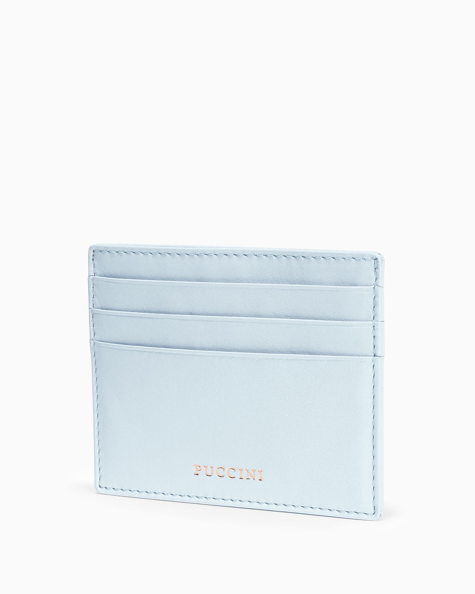 Skórzane etui na karty niebieskie