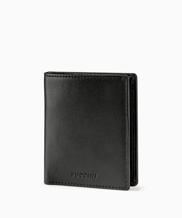 Mały męski portfel skórzany czarny