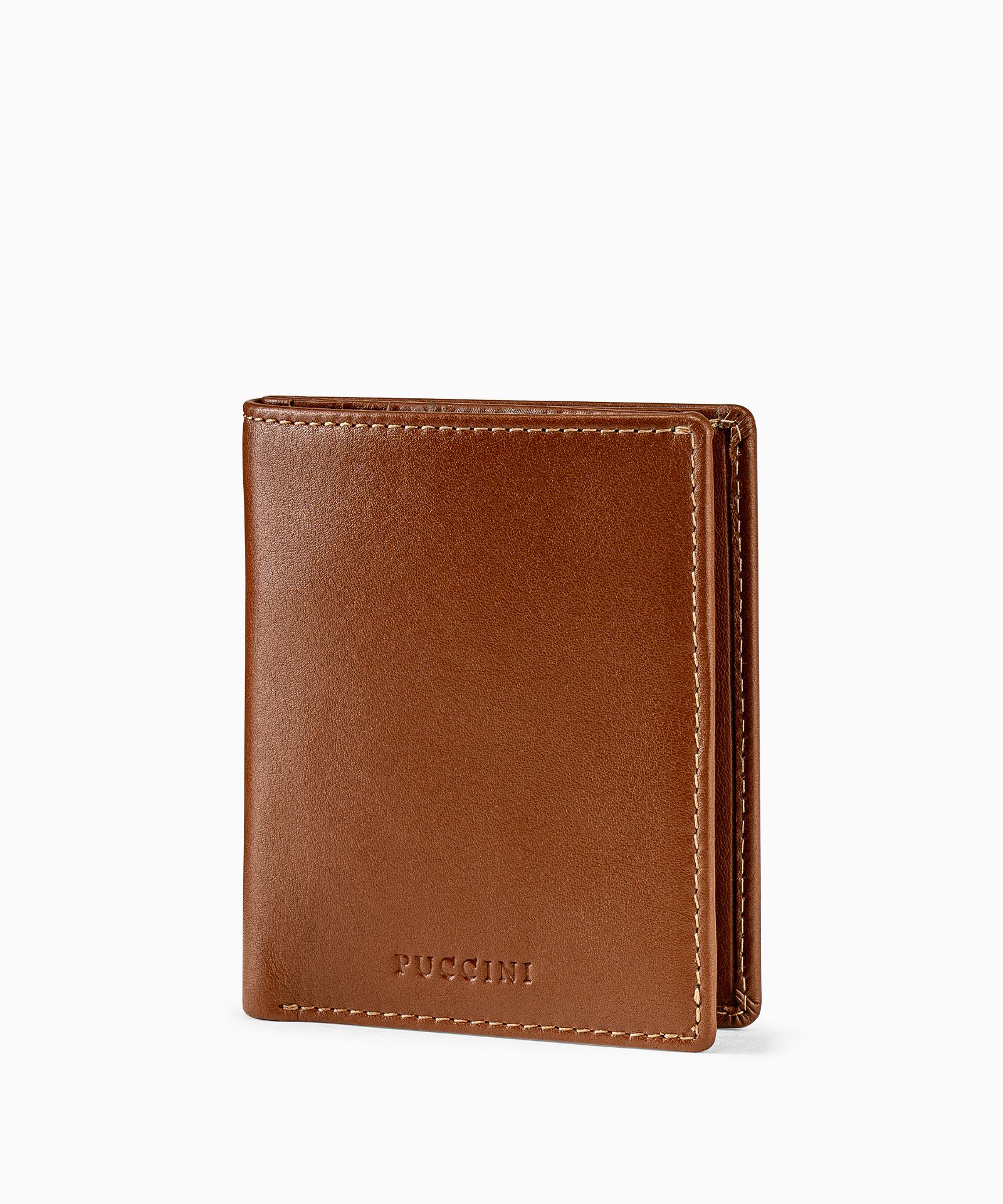 Mały męski portfel skórzany brązowy