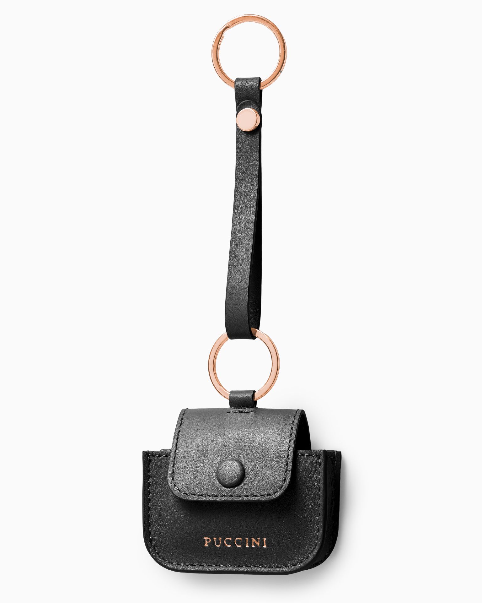 Etui na słuchawki skórzane czarne