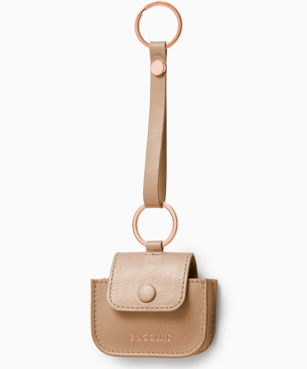 Etui na słuchawki skórzane brązowe