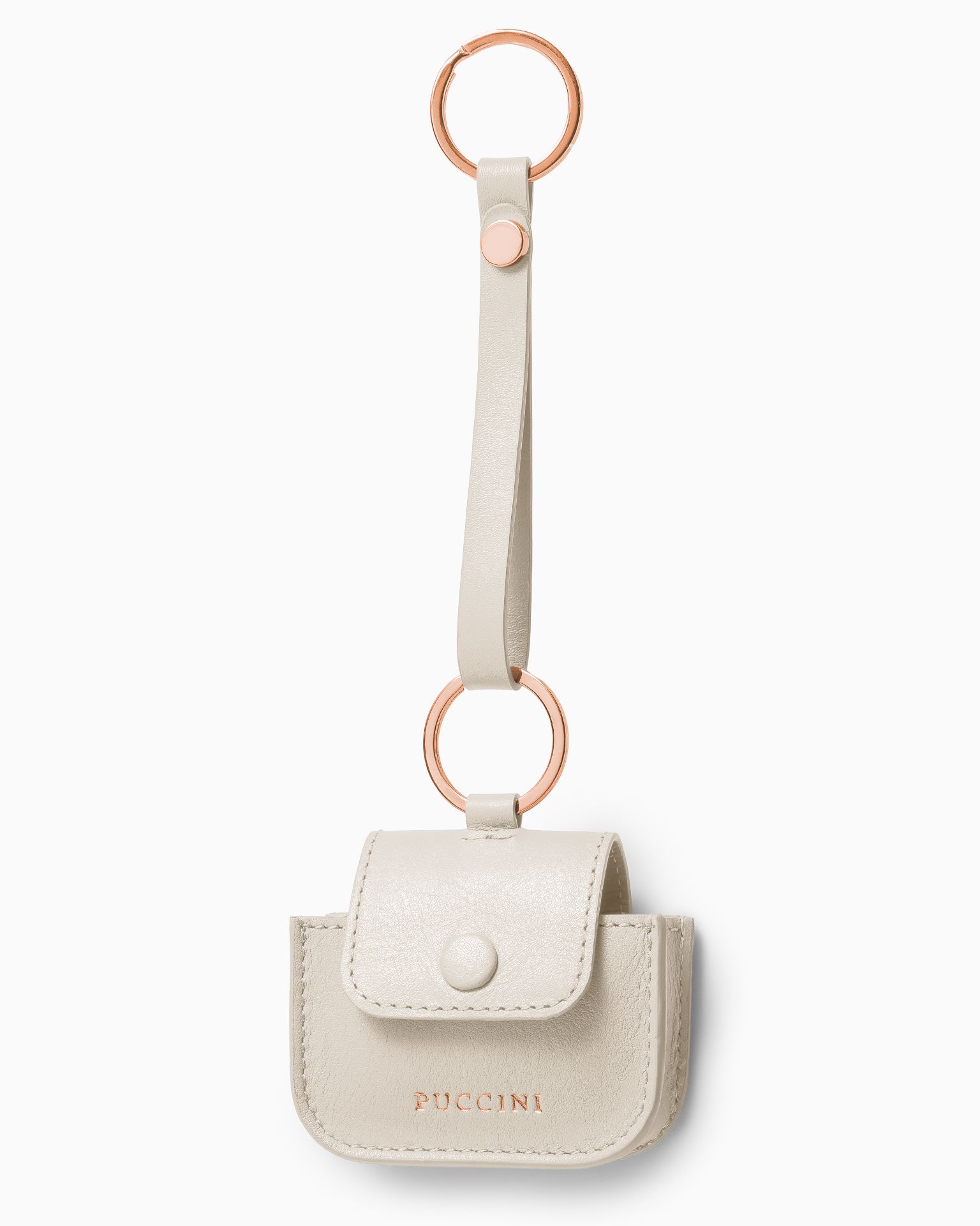 Etui na słuchawki skórzane beżowe