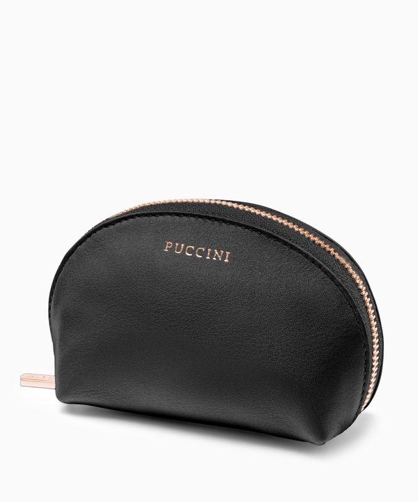Kosmetyczka damska skórzana mała czarna