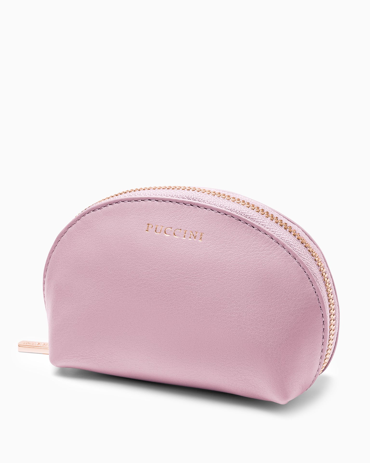 Kosmetyczka damska skórzana mała różowa