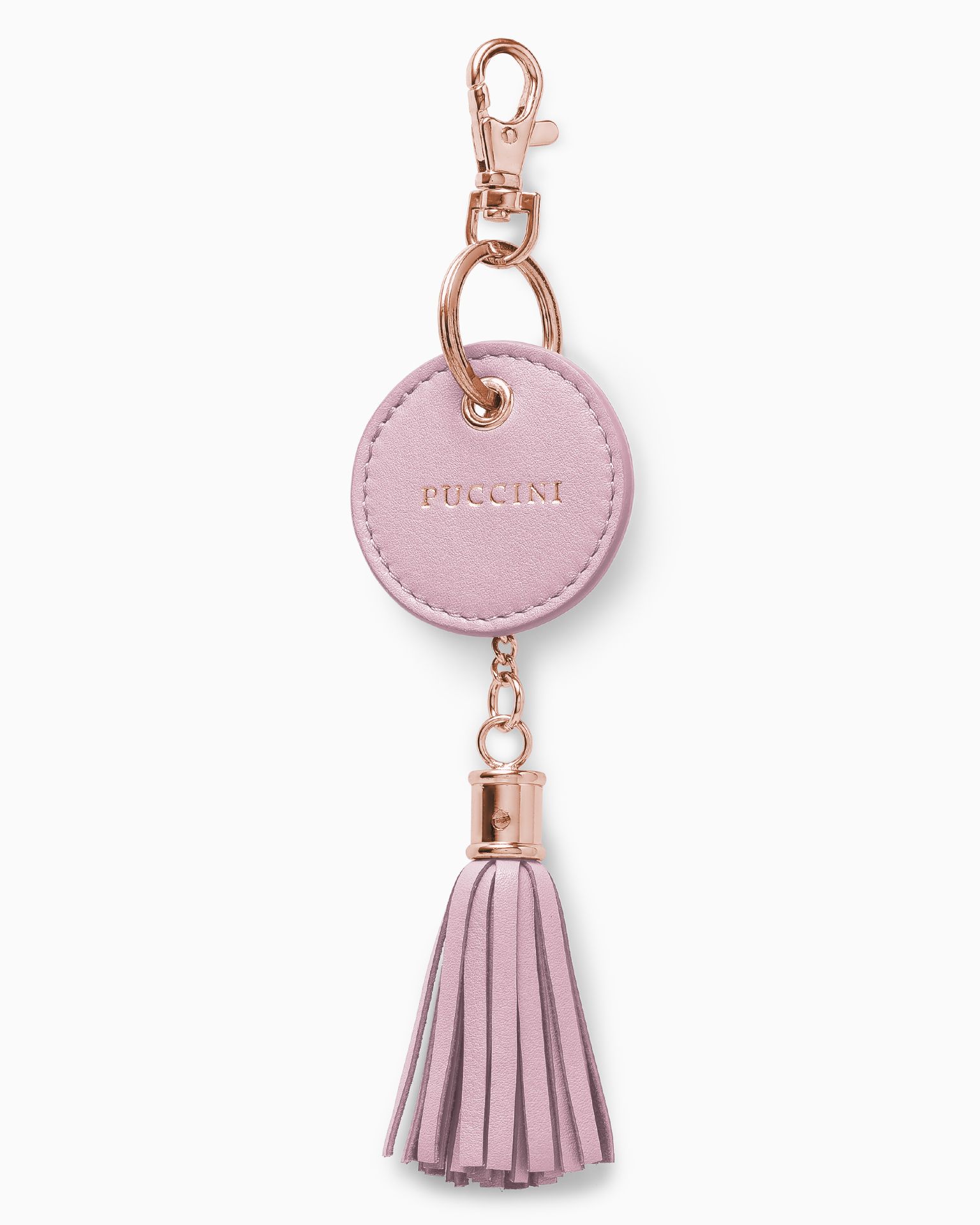 Brelok do kluczy ze skóry naturalnej różowy