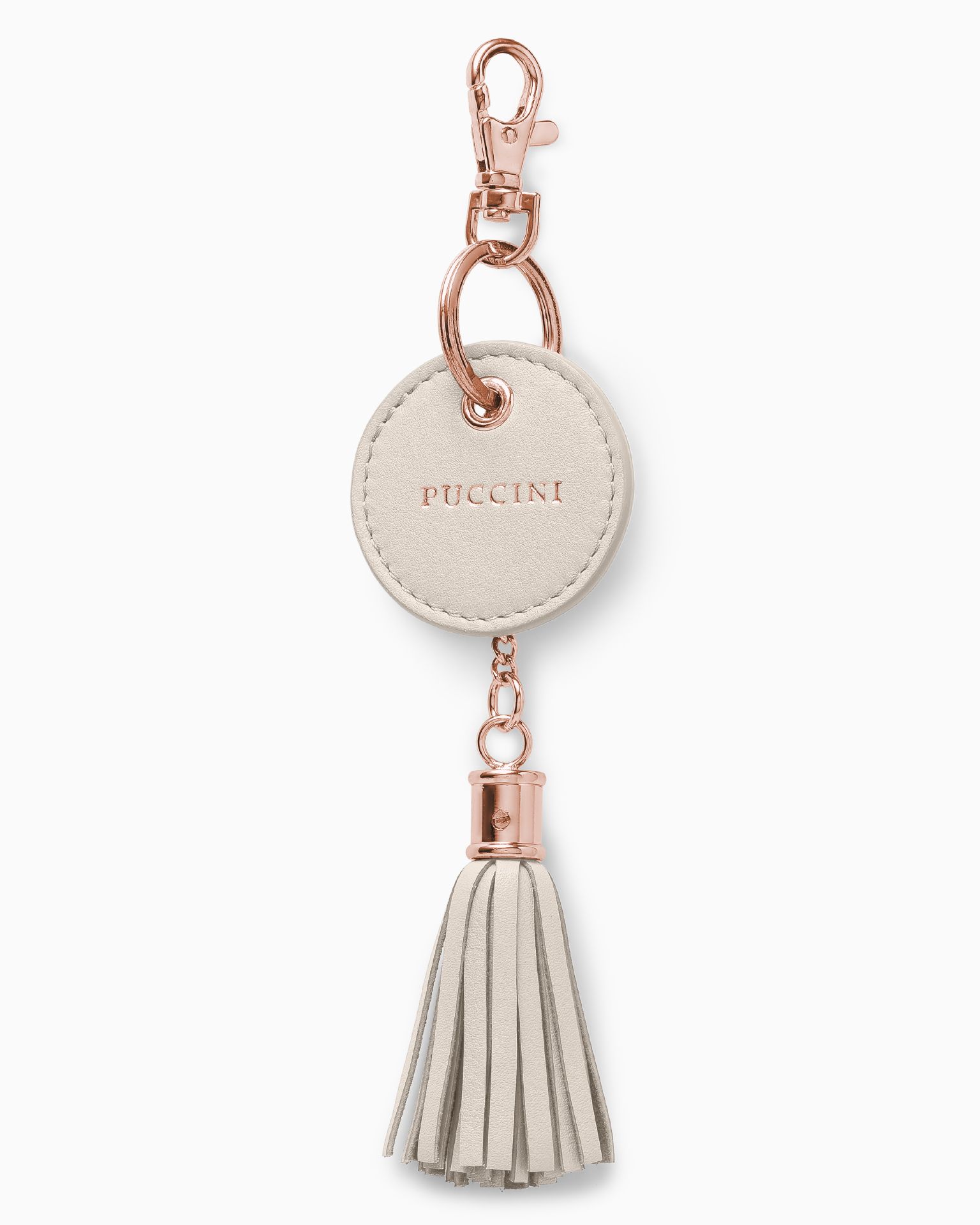 Brelok do kluczy ze skóry naturalnej beżowy