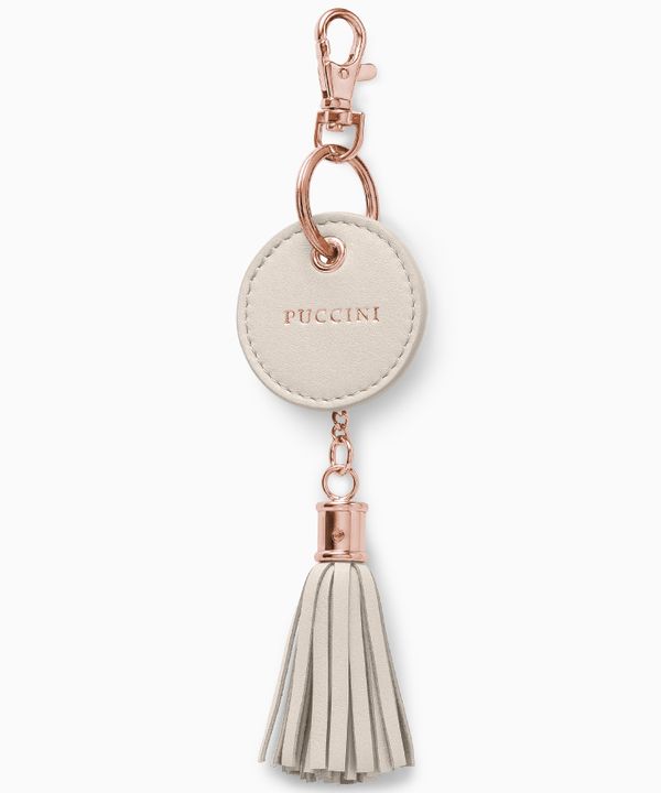 Brelok do kluczy ze skóry naturalnej beżowy