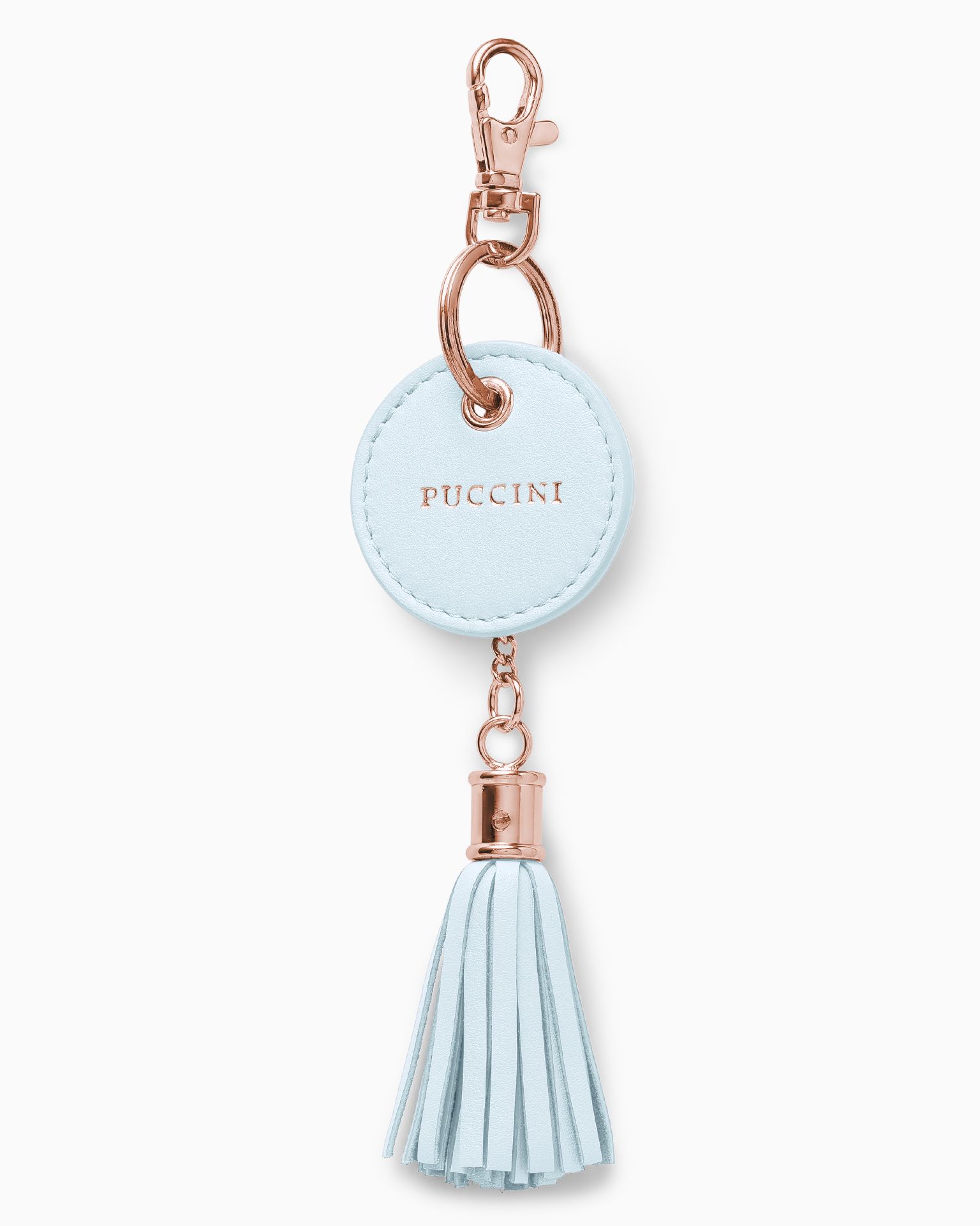 Brelok do kluczy ze skóry naturalnej niebieski