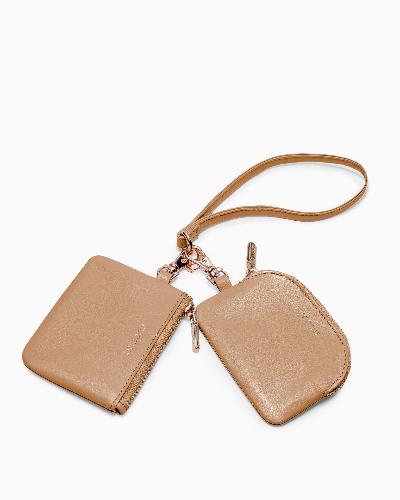 Brelok z saszetkami ze skóry naturalnej brązowy