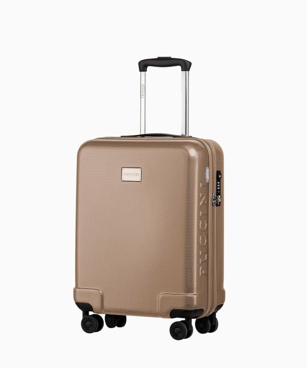 Szampańska twarda walizka kabinowa o strukturze plastra miodu