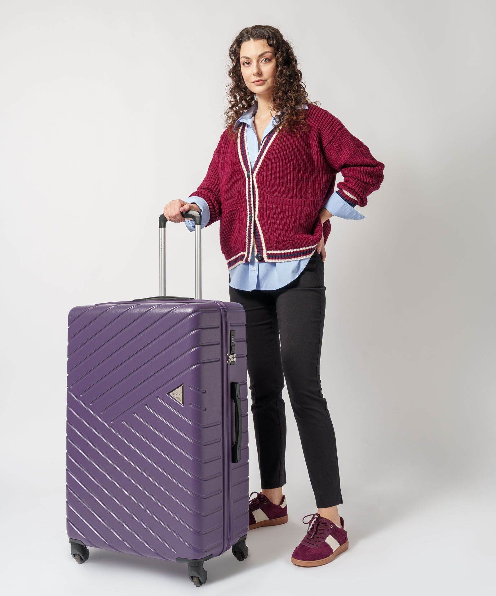 Walizka na kółkach duża fioletowa